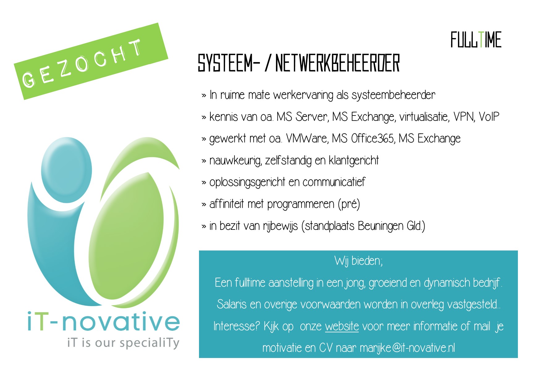 20200814 Vacature Systeembeheerder